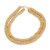 Collar de cuentas de plástico reciclado - Collar artesanal de doble vuelta de perlas recicladas doradas