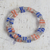 Recycled glass and plastic beaded wrap bracelet, 'My Own Beauty' - Orange and Blue Recycled Glass and Plastic Wrap Bracelet