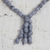 Recycelte Glasperlen-Anhänger-Halskette, 'Eco Slate'. - Recycelte Glasperlen-Anhänger-Halskette in Grau aus Ghana