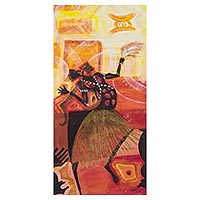 'Okomfo Anokye' (2018) - Pintura cultural expresionista firmada de Ghana (2018)