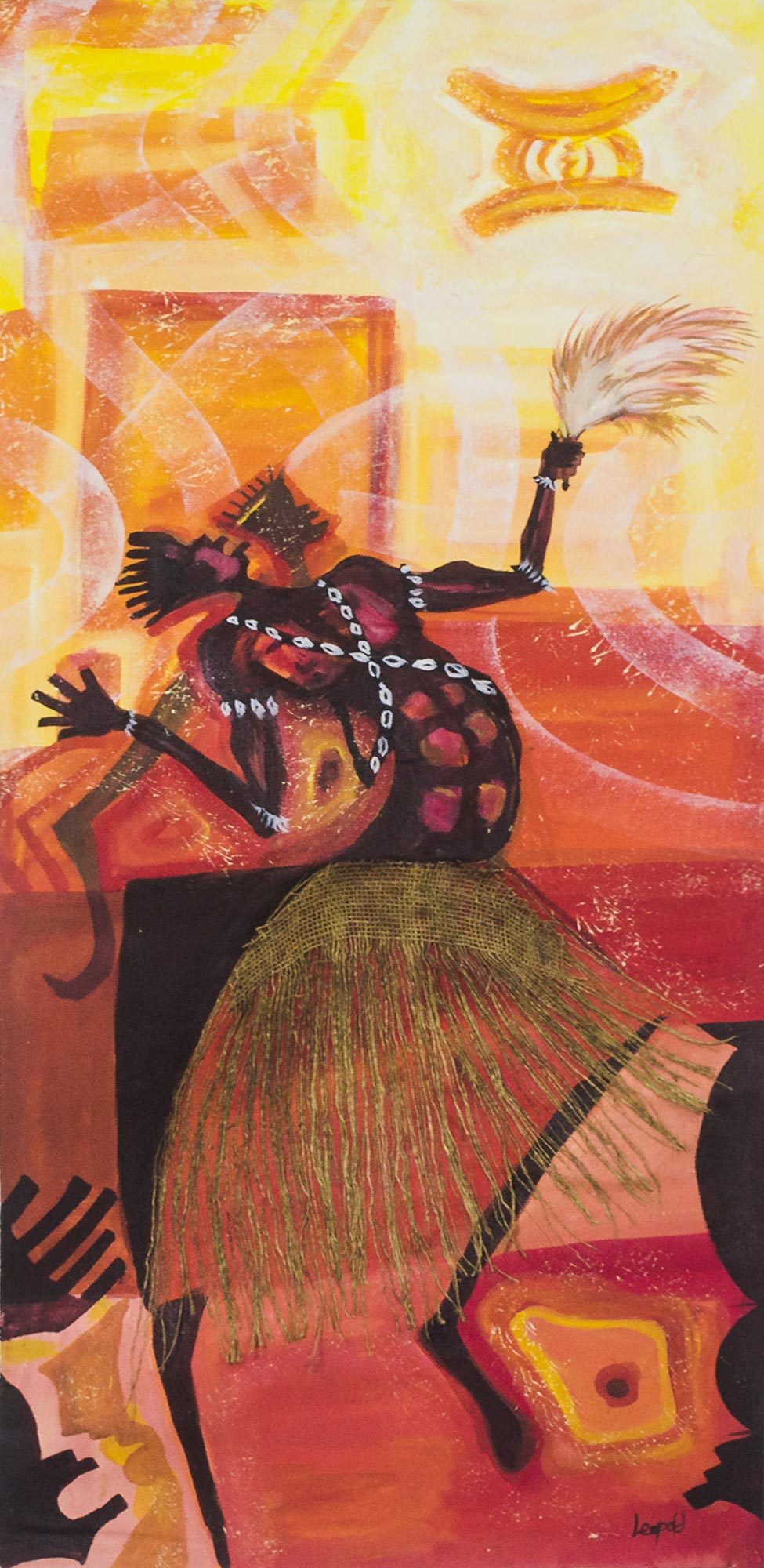 ユニークピース James Gilliam アート作品 絵画 Signed Cultural Expressionist Painting from Ghana (2018) - Okomfo