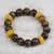 Tiger's eye and recycled glass beaded stretch bracelet, 'Care for the Earth' - Tiger's Eye and Recycled Glass Beaded Stretch Bracelet