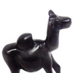 Wood sculpture, 'Black Camel' - Black Sese Wood Camel Sculpture from Ghana