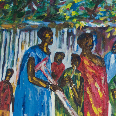 'Durbar' - Pintura impresionista firmada del Festival de Durbar de Ghana