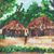 'Into the Village' - Pintura de paisaje impresionista firmada de Ghana