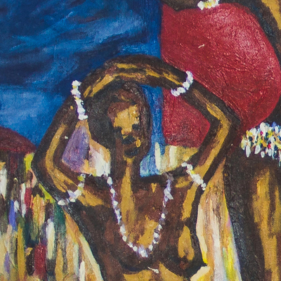 'Dipo-Tanz' (2018) - Signierte kulturell-impressionistische Tanzmalerei aus Ghana 2018