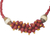 Halskette mit Anhänger aus recyceltem Glas und Holzperlen - Halskette mit Anhänger aus rotem recyceltem Glas und Holzperlen