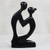 Wood sculpture, 'Shadow Lovers' - Romantic Sese Wood Sculpture in Black from Ghana
