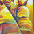 'Industrious Women' - Signed Painting of African Women in Yellow from Ghana (image 2c) thumbail