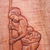 Panel en relieve de madera - Panel en relieve de madera de una mujer fresando de Ghana