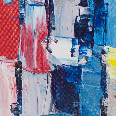 'Gentle Protest' - Signed Modern Abstract Painting from Nigeria