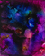 'Cosmos' - Blue and Purple Signed Abstract Painting from Nigeria thumbail