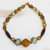 Recycelte Glasperlen-Anhänger-Halskette, 'Ada Sunlight'. - Recycelte Perlenanhänger-Halskette aus Ghana