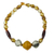 Recycelte Glasperlen-Anhänger-Halskette, 'Ada Sunlight'. - Recycelte Perlenanhänger-Halskette aus Ghana