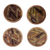 Wood coasters, 'Intricate Lines' (set of 4) - Line Motif Wood and Cotton Coasters from Ghana (Set of 4)