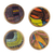 Wood coasters, 'African Design' (set of 4) - Assorted Wood and Cotton Coasters from Ghana (Set of 4)