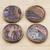 Wood coasters, 'Colorful Ntoma' (set of 4) - Colorful Wood and Cotton Coasters from Ghana (Set of 4)