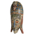 African wood mask, 'Kangaroo Sign' - Blue and Brown African Sese Wood Mask with Kangaroo Accent