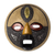 African wood mask, 'Third Eye' - Round African Wood Mask with Brass and Aluminum Accents (image 2a) thumbail