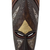 African wood mask, 'African Empress' - Tall African Wood Mask with Brass and Aluminum Accents (image 2d) thumbail