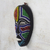 Recycled glass beaded African wood mask, 'Face of Colors' - Recycled Glass Beaded African Wood Mask from Ghana