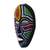 Recycled glass beaded African wood mask, 'Face of Colors' - Recycled Glass Beaded African Wood Mask from Ghana