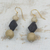 Ceramic beaded dangle earrings, 'Artisanal Grace' - Handcrafted Ceramic Beaded Dangle Earrings from Ghana