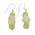 Recycled glass and ceramic beaded dangle earrings, 'Fruitful Delight' - Green Recycled Glass and Ceramic Dangle Earrings from Ghana