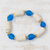 Ceramic and recycled glass beaded stretch bracelet, 'Nynife Beauty' - Ceramic and Recycled Glass Beaded Stretch Bracelet
