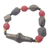Stretch-Armband aus Keramik und recycelten Glasperlen, „Eco Black and Red“ – Stretch-Armband aus Keramik und recycelten Glasperlen
