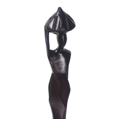 Wood sculpture, 'Obaapa Beauty' - Sese Wood Sculpture of an African Woman from Ghana