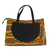Cotton handle handbag, 'Kente Woman' - Kente Print Cotton Handle Handbag from Ghana