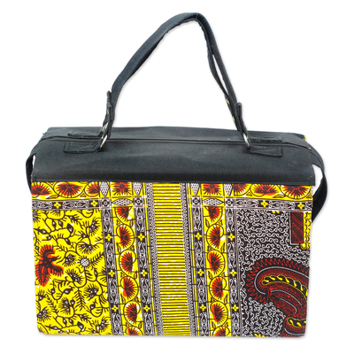 Printed Cotton Handle Handbag Crafted in Ghana
