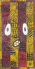 Die Maske unseres Vaters - Abstrakte Malerei in Rot und Gelb aus Ghana, signiert