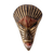 African wood mask, 'Rustic Stripes' - Rustic Striped African Wood Mask from Ghana thumbail