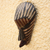 African wood mask, 'Rustic Stripes' - Rustic Striped African Wood Mask from Ghana (image 2b) thumbail