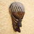 African wood mask, 'Rustic Stripes' - Rustic Striped African Wood Mask from Ghana (image 2c) thumbail