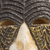 African wood mask, 'Beautiful Pattern' - African Wood Mask with Embossed Brass and Aluminum