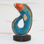 Wood sculpture,' Fish Curl' - Rustic Wood Fish Sculpture in Blue from Ghana (image 2b) thumbail