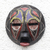 African recycled plastic beaded wood mask, 'Eco Ohene' - African Recycled Plastic Beaded Wood Mask from Ghana