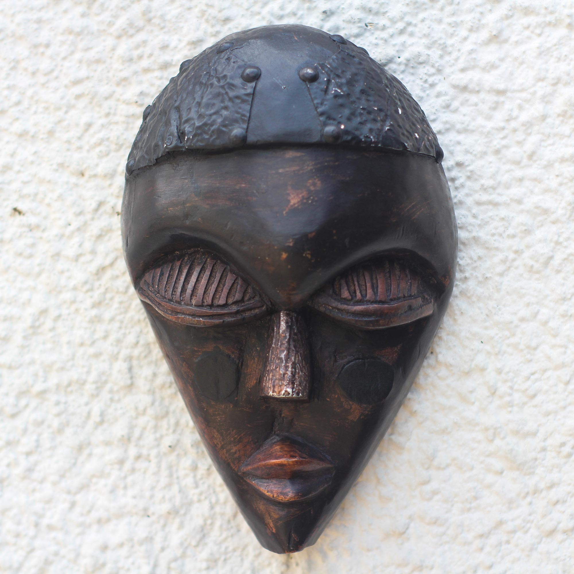 Rustic Sese Wood Africam Mask Crafted in Ghana - City Wanderer | NOVICA