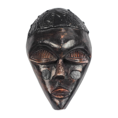 Rustic Sese Wood Africam Mask Crafted in Ghana - City Wanderer | NOVICA