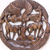 Holzrelief-Platte, 'Circle of Life - Kreisförmiges Holzrelief mit Tiermotiven aus Ghana