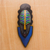 African wood mask, 'Cute Person' - Colorful Striped African Wood Mask from Ghana thumbail