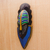 African wood mask, 'Cute Person' - Colorful Striped African Wood Mask from Ghana (image 2b) thumbail