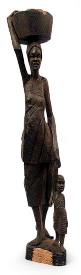 Ebony statuette, 'Working Woman' - Ebony statuette