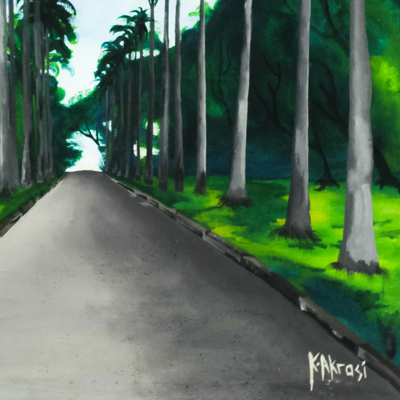 'The Aburi Botanical Garden' - Original Signed Aburi Botanical Garden Painting