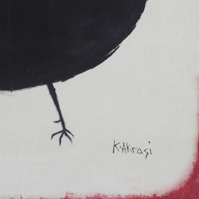 Der Sankofa-Vogel – Signiertes Gemälde des Expressionisten Sankofa Adinkra aus Ghana