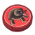 Hand painted cotton coasters, 'Red Elephant' (set of 6) - Elephant-Themed Cotton Coasters from Ghana (Set of 6) (image 2c) thumbail