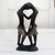 Wood sculpture, 'Odo Ntitan' - Romantic Black Sese Wood Scultpure from Ghana